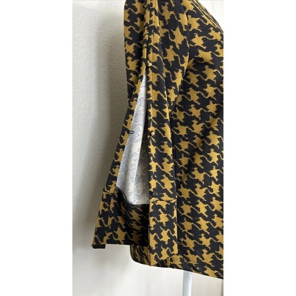 Ann Taylor Factory Gold & Black Herringbone Pattern Pullover Blouse Size M 8/10 - Picture 10 of 11
